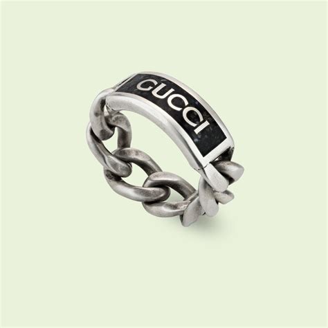 gucci logo ring with enamel|Gucci alphabet ring.